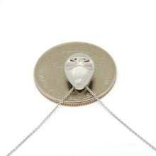 Load image into Gallery viewer, 14k White Gold 0.10Ct Round Diamonds 3D necklace gift jewelry for her 18" chain