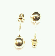 Load image into Gallery viewer, New 14k yellow Gold 5mm hollow ball earrings screw back fine gift jewelry