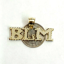Load image into Gallery viewer, New 10k yellow gold BLM black lives matter pendant charm fine gift unisex 4.2g