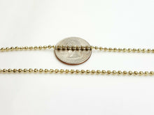 Load image into Gallery viewer, 10K yellow gold 2.5mm ball bead chain moon cut Necklace fine jewelry 9.5g 20"