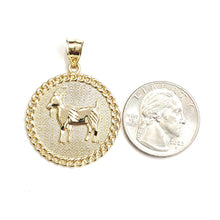 Load image into Gallery viewer, 10k yellow Gold round Goat Pendant charm diamond cut animal fine jewelry 5g