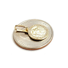 Load image into Gallery viewer, 14k solid yellow Gold round saint Christopher Pendant religious gift 0.48" 1.5g