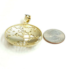 Load image into Gallery viewer, New 10k yellow gold round globe planet earth world map pendant jewelry 1.61" 9g