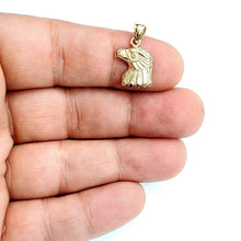 Load image into Gallery viewer, New 14k yellow Gold eagle Head Pendant charm gift fine jewelry unisex 1.4g