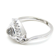 Load image into Gallery viewer, 0.14Ct Natural Diamond In 14k white Gold Women's heart Ring fine gift Size 6.75