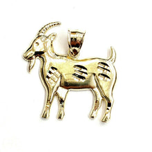Load image into Gallery viewer, New 10k yellow Gold Goat Pendant charm diamond cut animal fine gift jewelry 2.7g