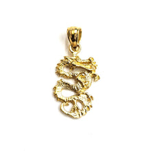 Load image into Gallery viewer, New 14k yellow Gold 3D dragon Pendant charm solid lucky gift fine jewelry 1.5g