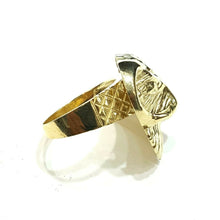 Load image into Gallery viewer, 10k yellow gold ram head Aries zodiac men's Ring diamond cut jewelry Size 9.5