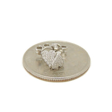 Load image into Gallery viewer, New 14k white Gold 0.10Ct Round Diamonds heart stud Earrings Push Back Fastening