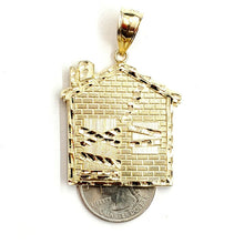 Load image into Gallery viewer, New 10k yellow gold trap house pendant charm diamond cut gift fine jewelry 8.7g