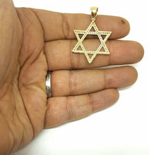 Load image into Gallery viewer, 14k yellow gold star of David Israel pendant Cubic zirconia fine jewelry 3.8g