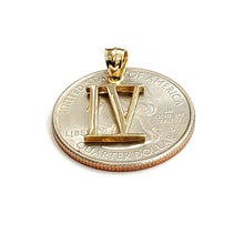 Load image into Gallery viewer, New 14KT Yellow Gold Solid Roman number 4 Pendant charm gift Fine Jewelry 1.2g