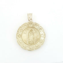 Load image into Gallery viewer, 10k yellow gold round virgin Guadalupe Pendant fine religious jewelry 1.04" 2.1g