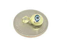 Load image into Gallery viewer, New 14k yellow gold blue evil eye pendant charm fine gift jewelry for her 0.7g