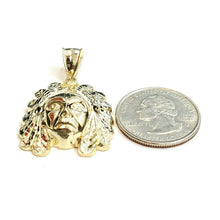Load image into Gallery viewer, 10k yellow solid Gold Indian face head Pendant diamond cut fine gift jewelry 4g