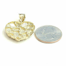 Load image into Gallery viewer, New 10k yellow gold nugget heart pendant charm fine gift for women jewelry 4.3g