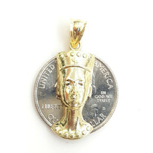 Load image into Gallery viewer, New 10k yellow Gold Egyptian Nefertiti Queen Cleopatra head Pendant jewelry 2.3g