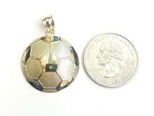 Load image into Gallery viewer, New 10k yellow Gold soccer ball Pendant charm sport fine gift jewelry 0.97" 2.6g