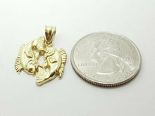 Load image into Gallery viewer, 10k yellow Gold Pisces fish zodiac Pendant charm fine gift jewelry unisex 2.1g