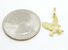 Load image into Gallery viewer, 14k yellow Gold 3D hollow eagle Pendant charm gift for her him fine jewelry 0.9g
