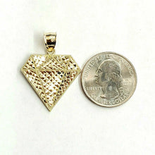 Load image into Gallery viewer, 10k yellow gold diamond shape pendant charm fine gift jewelry diamond cut 2.5g