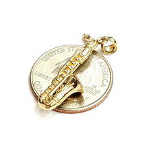 Load image into Gallery viewer, 14k yellow Gold 3D solid Saxophone Pendant charm gift instrument jewelry 3.6g