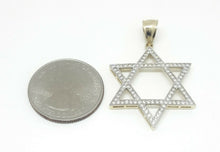 Load image into Gallery viewer, 14k yellow gold star of David Israel pendant Cubic zirconia fine jewelry 3.8g
