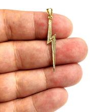 Load image into Gallery viewer, New 14k yellow gold lightning bolt pendant charm gift fine jewelry 0.8g