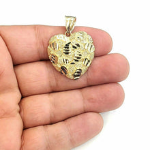 Load image into Gallery viewer, New 10k yellow gold nugget heart pendant charm fine gift for women jewelry 4.3g