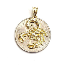Load image into Gallery viewer, New 10k yellow gold scorpion Scorpio pendant charm zodiac sign fine jewelry 1.6g