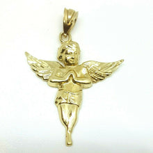 Load image into Gallery viewer, 14k yellow Gold full body angel Pendant charm unisex gift fine jewelry love 4g