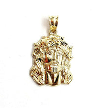 Load image into Gallery viewer, 10k yellow gold Jesus face head pendant charm fine religious jewelry unisex 2.5g