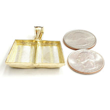 Load image into Gallery viewer, 10k yellow gold lord's prayer book our father bible verse pendant jewelry 9.7g