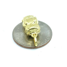 Load image into Gallery viewer, New 14k yellow gold 3D hollow owl full body pendant charm gift fine jewelry 1.5g