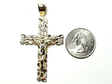 Load image into Gallery viewer, New 10k yellow gold nugget cross jesus pendant fine jewelry religious gift 6.9g