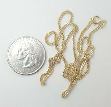 Load image into Gallery viewer, New 14K Yellow Gold 1.4mm Square Spiga Wheat Chain Necklace fine gift 4.1g 18"