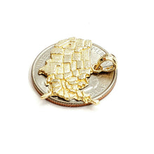 Load image into Gallery viewer, 14k yellow gold United States USA outline map pendant charm fine jewelry 2.2g