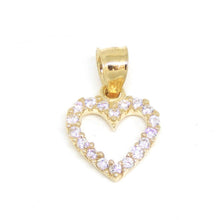 Load image into Gallery viewer, New 14k yellow Gold heart Pendant charm zirconia gift fine jewelry for her 1.2g