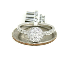 Load image into Gallery viewer, 0.48ct Genuine diamond 14k White Gold Women round ball Ring fine gift Size 6.5