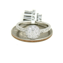 Load image into Gallery viewer, 0.48ct Genuine diamond 14k White Gold Women round ball Ring fine gift Size 6.5