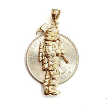 Load image into Gallery viewer, 14k yellow Gold fireman firewoman firefighter Pendant charm fine jewelry 3.4g