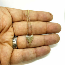 Load image into Gallery viewer, 14k yellow Gold 0.21Ct Diamond heart necklace gift for her 18" adjustable chain