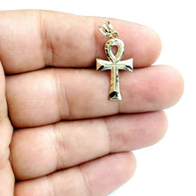 Load image into Gallery viewer, 10k yellow gold Egyptian ankh cross pendant charm fine religious jewelry 0.9g
