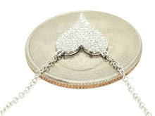 Load image into Gallery viewer, 14k white Gold 0.21Ct Diamond heart necklace gift for her 18" adjustable chain