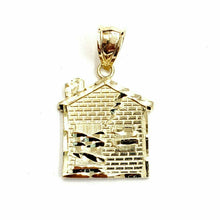 Load image into Gallery viewer, New 10k yellow gold trap house pendant charm diamond cut gift fine jewelry 1.8g