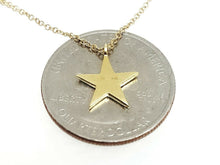 Load image into Gallery viewer, 14k yellow Gold 0.09Ct Diamond star necklace gift for her 18" adjustable chain