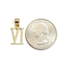 Load image into Gallery viewer, New 14KT Yellow Gold Solid Roman number 4 Pendant charm gift Fine Jewelry 1.2g
