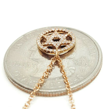 Load image into Gallery viewer, 14k Rose Gold 0.12Ct Round Diamond star of David necklace 18" adjustable chain