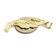 Load image into Gallery viewer, 14k yellow gold Mexico outline map pendant charm fine gift jewelry unisex 5.1g