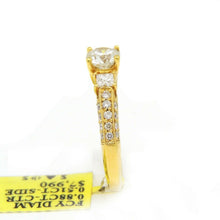 Load image into Gallery viewer, 1.39Ct Natural Diamond 18k yellow Gold women Wedding Engagement Ring Size 6.75